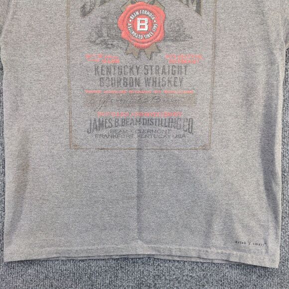 Hanes Tagless Women's Jim Beam T-Shirt Gray Large Short Sleeve Crew Neck - Picture 5 of 15